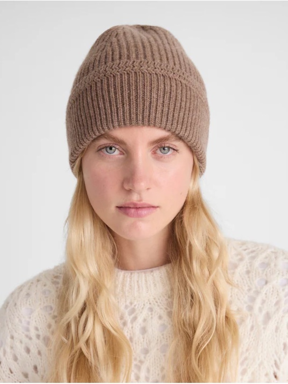 NWT madewell knit beanie winter hat wool brown